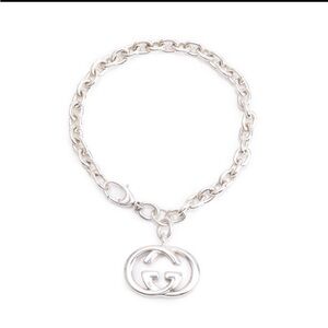 Authentic Gucci Sterling silver Interlocking G charm bracelet